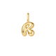 Gold Tone Bubble Letter "R" Necklace/Bracelet Charm (NC060-33G)