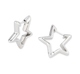 Star Huggie Earrings in Silver Tone Metal