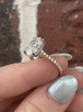 3.35cttw Lab Grown Oval Hidden Halo Two-Tone Engagement Ring- 14KYW