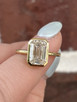 3.00cttw Lab Grown Bezel Set Emerald Cut Solitaire Engagement Ring- 14KY