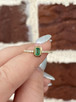 Bezel Set Emerald and Diamond Ring- 14KY