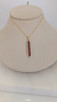 .16cttw Ruby and Diamond Bar Pendant Necklace- 14KY