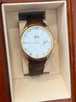 Laurel Watch Co. Men's Gold Tone Watch with Brown Leather Band (A4408Y/S-WHT/BRN)