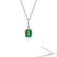 Emerald Cut May Birthstone Drop Necklace