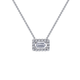 .26cttw Lassaire Baguette Halo Pendant Necklace