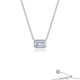 East-to-West Bezel Set Emerald Cut Solitaire Necklace