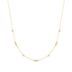 Gold Tone Sparkling Bezel CZ Station Necklace (N065-04G)