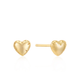 Gold Tone Puffy Heart Stud Earrings- (E099-04G)