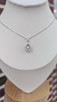 Sterling Silver Pear Shaped Dancing CZ Necklace