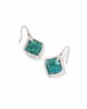 Joelle Drop Earrings in Bright Aqua Illusion- Silver Tone