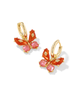Bianca Butterfly Huggie Earrings in Orange Mix- Gold Tone