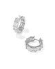 Jamie Huggie Earrings in White CZ- Silver Tone