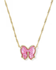 Haley Bow Short Pendant Necklace in Rose Violet MOP- Gold Tone