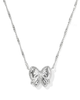 Haley Bow Short Pendant Necklace in Ivory MOP- Silver Tone