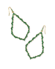 Sophee Crystal Open Frame Earrings in Green Crystal- Gold Tone