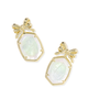 Daphne Bow Drop Earrings in Iridescent Crystal Ivory Illusion- Gold Tone