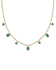 Cailin Strand Necklace in Green Crystal- Gold Tone (May)