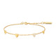 Gold Tone Pave Puffed Heart Station Bracelet