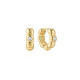 Gold Tone Reversible Puffy Huggie Hoop Earrings