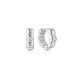 Silver Reversible Puffy Huggie Hoop Earrings