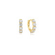 Gold Tone Quintet Sparkle Huggie Hoop Earrings