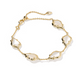  Adriana Scallop Frame Delicate Bracelet Gold Tone w/ Natural Mother of Pearl