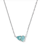 Tatum Short Pendant Necklace Rhodium w/ Blue Mix