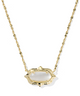 Elisa Scallop Frame Necklace Gold Tone w/ Natural Mother of Pearl