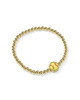 Softball Stretch Bracelet Gold Tone w/ Chartreuse Magnesite
