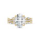 3.75cttw Lab Grown Oval Floral Twist Shank Engagement Ring-14KY