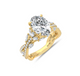 3.75cttw Lab Grown Oval Floral Twist Shank Engagement Ring-14KY