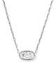 Elisa Luxe Pendant Necklace Rhodium w/White CZ