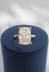 5.95 Lab Grown Elongated Cushion Engagement Ring-14KY