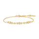 Gold Tone Sterling Silver Graduated Bezel Set Trios Bracelet