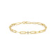 Gold Tone Sterling Silver Bezel Station Paper Clip Chain Bracelet