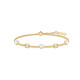 Gold Tone Sterling Silver Bezel Set Cube and Pearl Station Bracelet