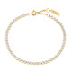 Gold Tone Sterling Silver Row Bezel Set Bracelet