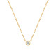 Gold Tone Sterling Silver Round Solitaire CZ Necklace