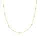 Gold Tone Sterling Silver Shell Pearl and Star Station Necklace