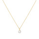 Gold Tone Shell Pearl Drop Pendant Necklace
