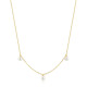 Gold Tone Sterling Silver Triple Shell Pearl Station Necklace
