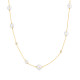 Gold Tone Sterling Silver Asymmetric Shell Pearl Station Necklace