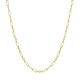 Gold Tone Sterling Silver Bezel Station Paper Clip Chain Necklace