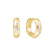 Gold Tone Sterling Silver Small Chubby Sparkling Huggie Hoop Earrings