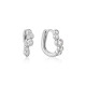 Sterling Silver Sparkling Tide Huggie Hoop Earrings