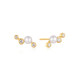 Gold Tone Sterling Silver Zig-Zag Shell Pearl Stud Earrings