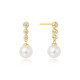 Gold Tone Sterling Silver Tennis Beaded Stone Pearl Drop Stud Earrings