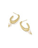 Gabriella Pearl Hoop Earring Gold Fershwater Cultured Pearl