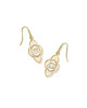 Abbie Medallion Small Drop Earring Gold Pink Mix