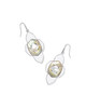 Abbie Medallion Small Drop Earring Rhodium White Mix